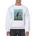 thumbnail image 1 of Black Labrador On A Bicycle Sweatshirt Men -Fab Funky Designs, Male Large, 1 of 4