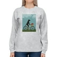 thumbnail image 1 of Black Labrador On A Bicycle Sweatshirt Women -Fab Funky Designs, Female 3X-Large, 1 of 4