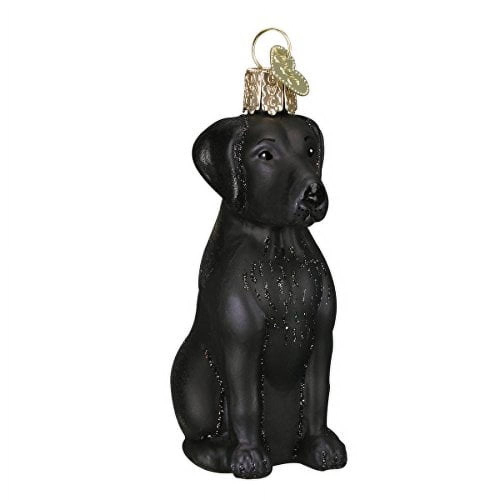 Handcrafted Black Labrador Glass Christmas Ornament