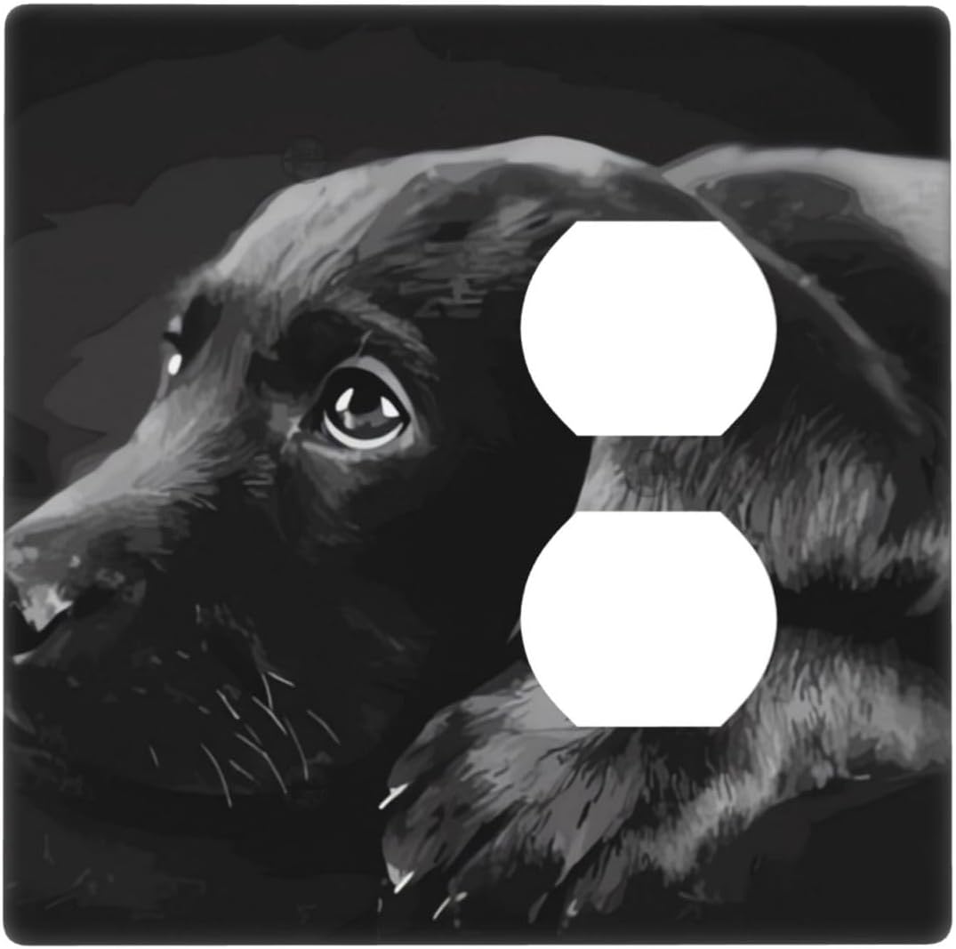 Black Labrador Puppy Wall Plate Cover 2Gang Wall Plate Single Gang