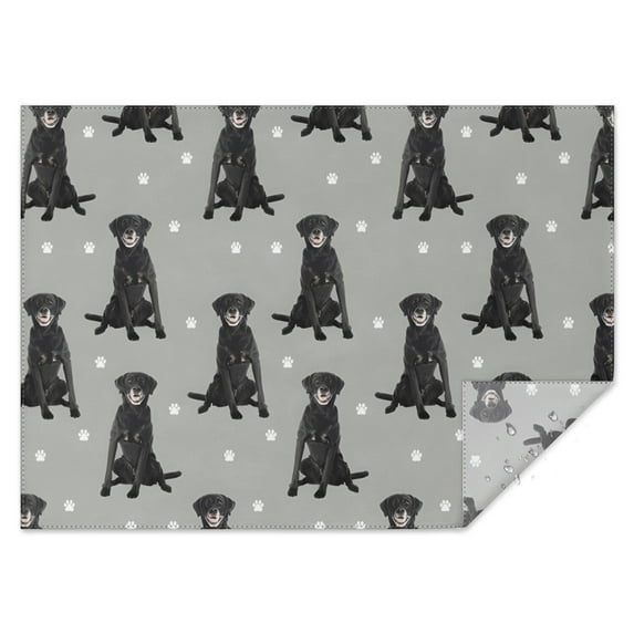 Black Labrador Rectangle Tablecloth 60"x84",Waterproof Polyester Rectangle Table Cloth, Wipeable Spillproof Polyester Tablecloth for Dining, Camping, Indoor and Outdoor