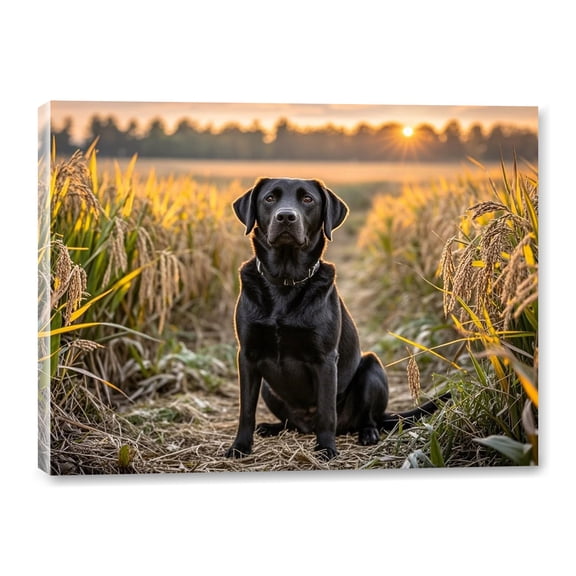 Black Labrador Retriever Canvas Wall Art Framed Canvas Paintings Prints Poster Labrador Wall Art for Living Room Bathroom Bedroom Office Dining Room Restaurant Hotel Home Wall Decor 12x16 Inch