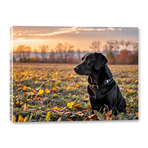Black Labrador Retriever Canvas Wall Art Labrador Framed Canvas Paintings Prints Poster Wall Art for Living Room Bathroom Bedroom Office Dining Room Restaurant Hotel Home Wall Decor 12x16 Inch