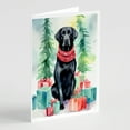 thumbnail image 1 of Black Labrador Retriever Christmas Greeting Cards Pack of 8 7 in x 5 in, 1 of 3