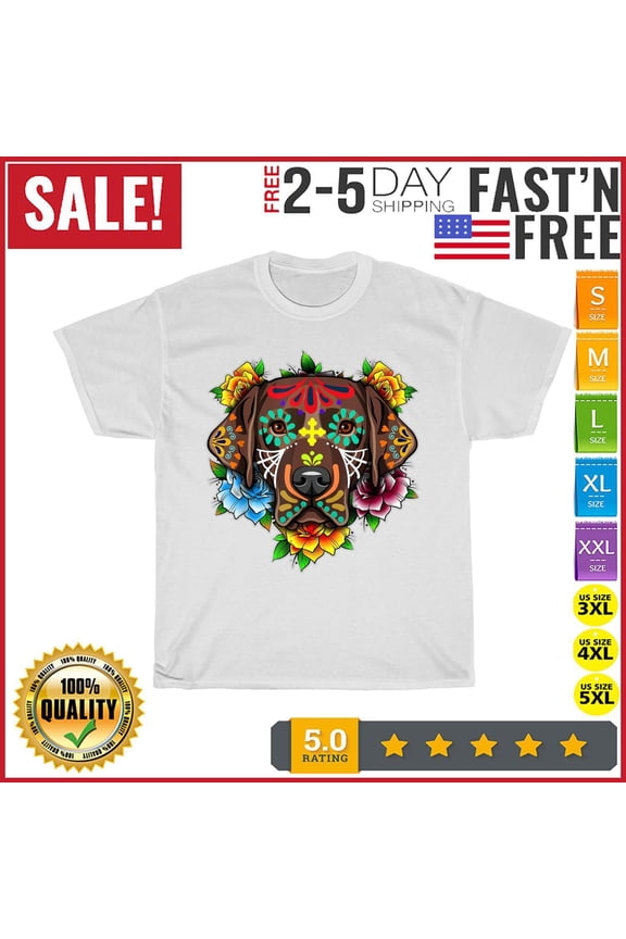 Black Labrador Retriever Day of the Dead Sugar Skull Lab Dog T Shirt Men Women