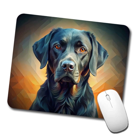 Black Labrador Retriever Dog Abstract Stylized Art Mouse Pad Low Profile Gaming Mat