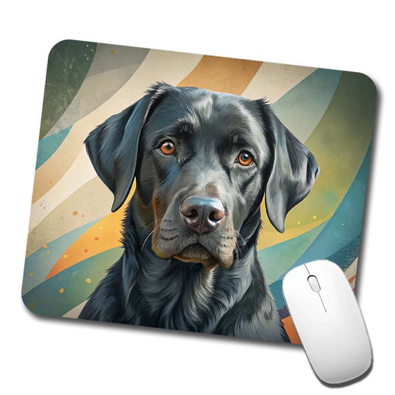 Black Labrador Retriever Dog Contemporary Art Mouse Pad Low Profile Gaming Mat