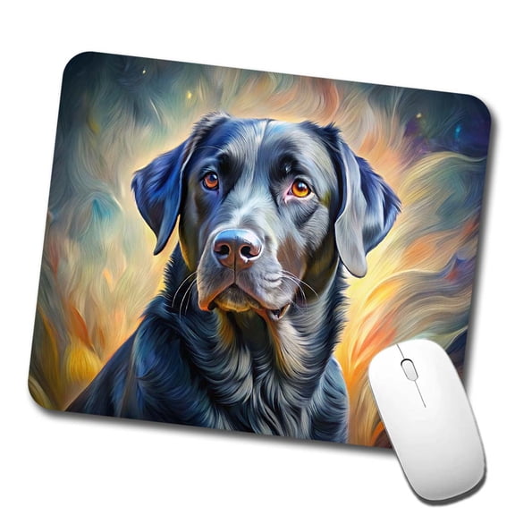 Black Labrador Retriever Dog Expressionism Art Mouse Pad Low Profile Gaming Mat