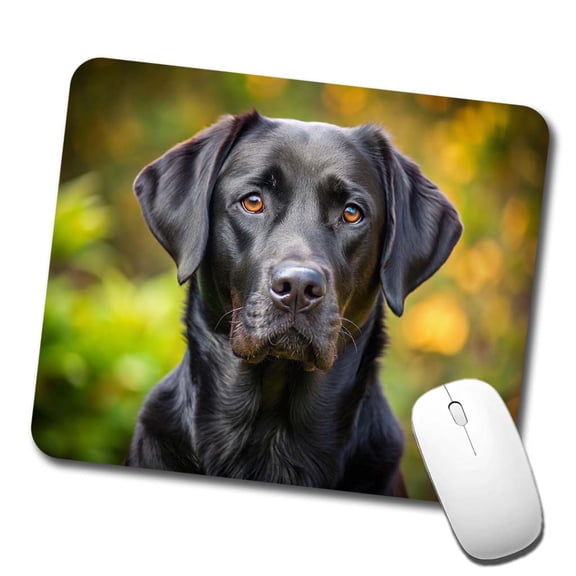 Black Labrador Retriever Dog Photo Mouse Pad Low Profile Gaming Mat