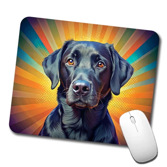 Black Labrador Retriever Dog Pop Art Mouse Pad Low Profile Gaming Mat