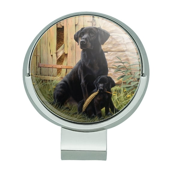 Black Labrador Retriever Dog Puppy Golf Hat Clip With Magnetic Ball Marker