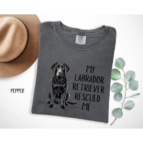 Black Labrador Retriever Graphic Tee Lab Dog Illustration Comfort Colors Unisex Cotton T-Shirt, Size S-3XL
