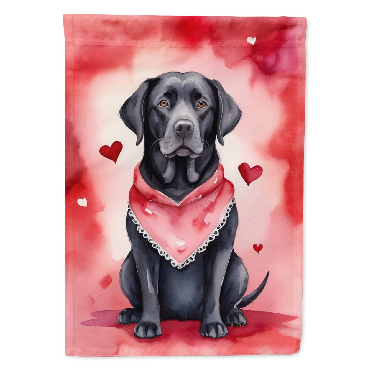 Black Labrador Retriever My Valentine Garden Flag 11.25 in x 15.5 in