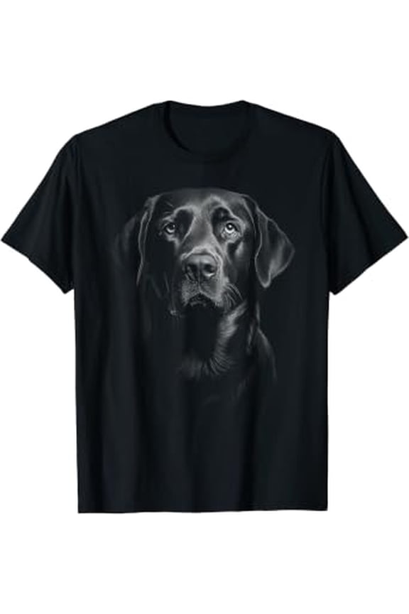 Black Labrador Retriever Puppy Dog Face Lab Cute Graphic T-Shirt, Size S-5XL