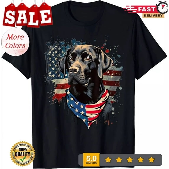 Black Labrador Retriever Shirts Usa Flag Lab Dog Lover Gifts T-Shirt ...