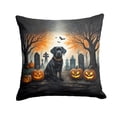 thumbnail image 1 of Black Labrador Retriever Spooky Halloween Fabric Decorative Pillow 14 in x 14 in, 1 of 4