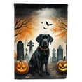 thumbnail image 1 of Black Labrador Retriever Spooky Halloween House Flag 28 in x 40 in, 1 of 7