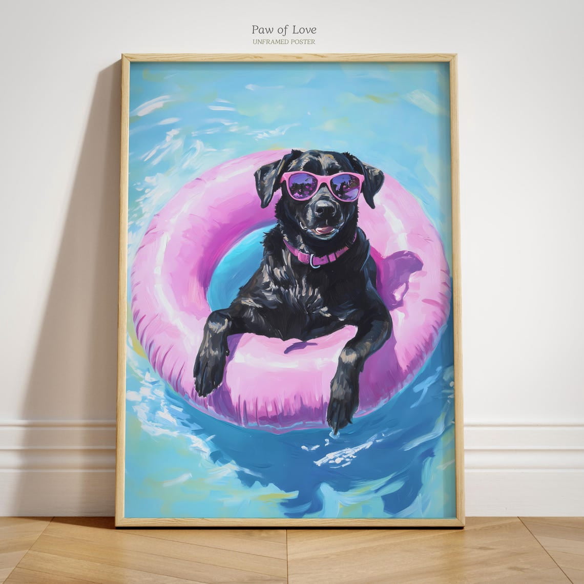 Black Labrador Retriever Summer Lab Dog Beach House Wall Poster Print ...