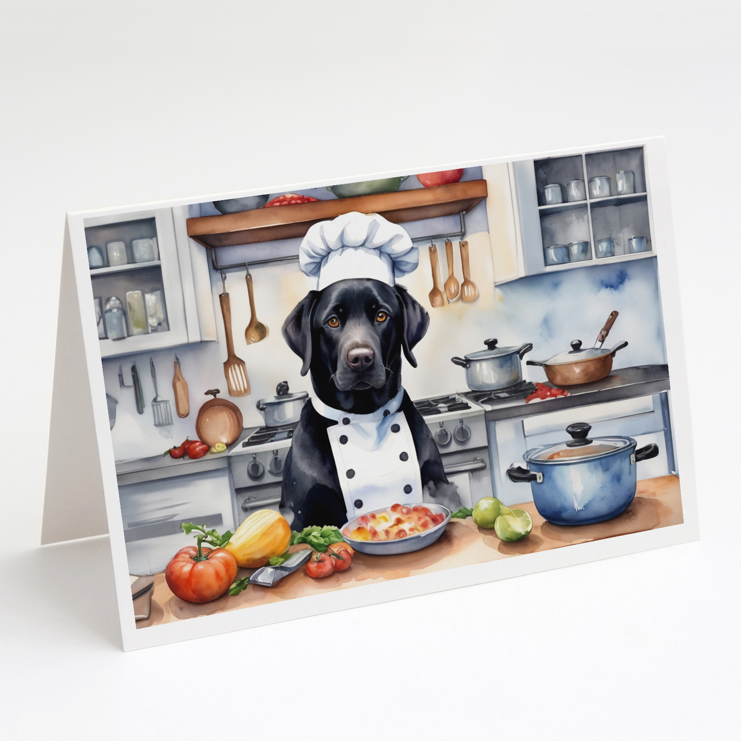 Black Labrador Retriever The Chef Greeting Cards Pack of 8 7 in x 5 in ...