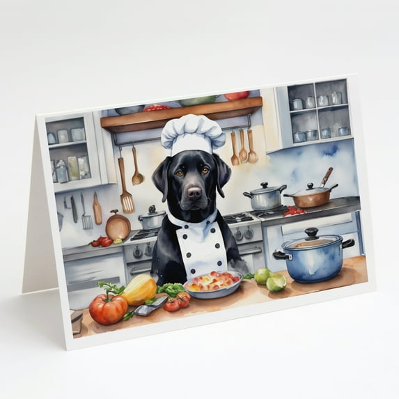 Black Labrador Retriever The Chef Greeting Cards Pack of 8 7 in x 5 in
