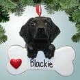 thumbnail image 1 of Black Labrador Retriever on Bone - Personalized Christmas Ornament - Perfect Stocking Stuffer - Great Gift Ideas, 1 of 2