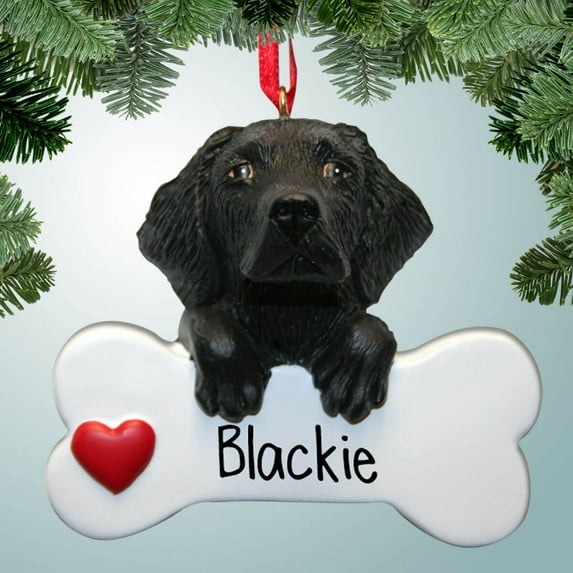 Black Labrador Retriever on Bone - Personalized Christmas Ornament - Perfect Stocking Stuffer - Great Gift Ideas
