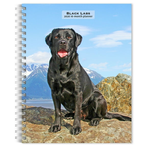 Black Labrador Retrievers 2026 6x7.75" Spiral-Bound Engagement Planner | BrownTrout
