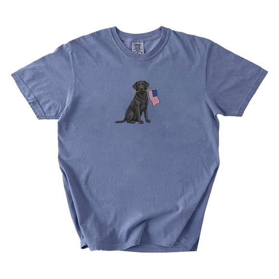 Black Labrador Shirt, American Flag Patriotic Dog Tee, USA Lab Mom Gift, Black Lab Lover Shirt