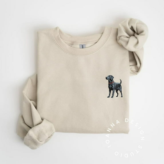 Black Labrador Sweatshirt Cozy Dog Lover Pocket Sweater Labrador Retriever Shirt Cute Black Lab Women Men Dog Mom Dad Pet Owner Sweatshirt All Size S-5XL