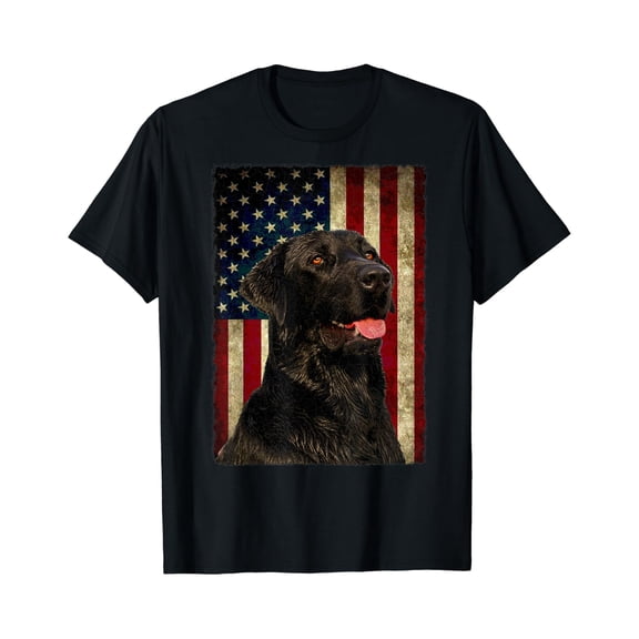 Black Labrador T Shirt Gift USA Flag Lab Owner Duck Hunter, Birthday Gift
