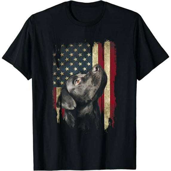 Black Labrador USA Flag Lab Owner Duck Hunter T-Shirt