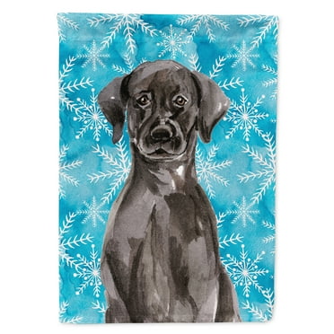 Black Labrador Winter Garden Flag