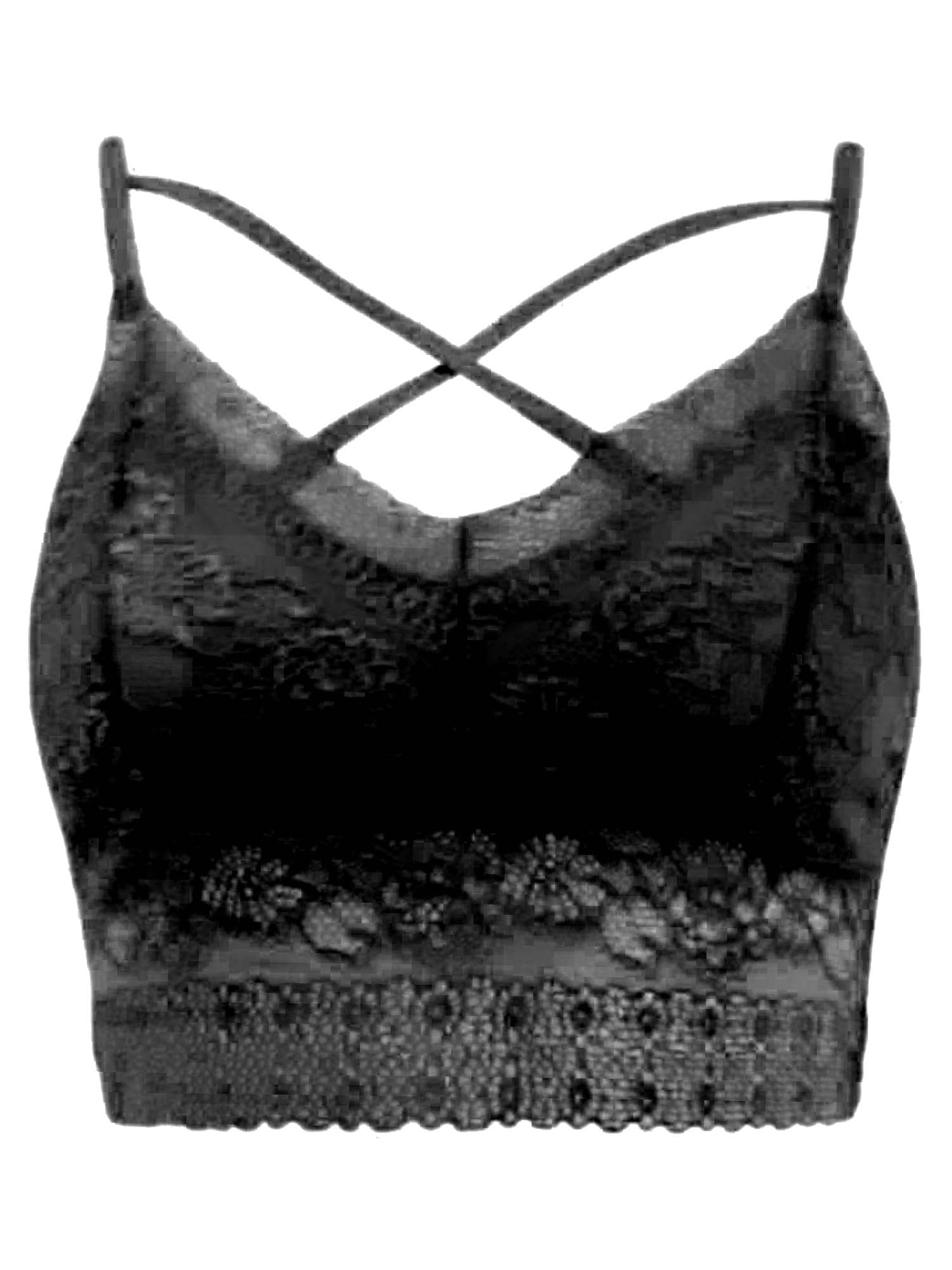 Black Lace Bralette With Front Detail Size Medium