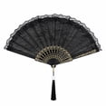 thumbnail image 1 of Black Lace Handheld Fan, Folding Hand Fan with Tassel, Lightweight Portable Handheld Fan for Summer, Wedding, Elegant Handheld Fan, Festival Decorative Fan, Portable Fan for Dancing Party, 1 of 5