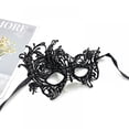 thumbnail image 1 of Black Lace Masks for Women Costume Eyemask Masquerade Proms Hallowmas Party, 1 of 7
