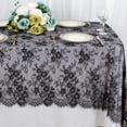 thumbnail image 1 of Black Lace Tablecloth Vintage Floral Lace Table Cloth Embroidered Lace Fabric Black Table Overlay for Halloween Vintage Table Cover Lace Table Linen Rustic Party Table Decor 60x120 Inch, 1 of 4