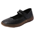 thumbnail image 1 of Black Ladie’S Flat Shoes Round Toe Closed Toe Pull On Solid Color Breathable Comfortable Lightweight Non Slip Outdoor Daily Wear Soft Sole Shoes Size 38, 1 of 9
