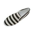 thumbnail image 1 of Black Womens Canvas Flat Shoes Slip On Striped Print Casual Round Toe Comfortable Moccasins Loafers Size 36, 1 of 8