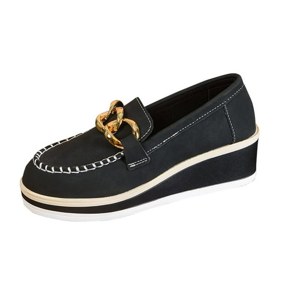 Black Ladies Casual Pumps With Suede Design Round Toe And Low Heels For Daily Activities 2025 Comfortable