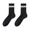 thumbnail image 1 of Black Ladies Color Block Thin Style Pile Socks With Double Bubble Cuff Breathable In Tube Socks Comfortable For Everyday Use And Activities Moisture Wicking, 1 of 4