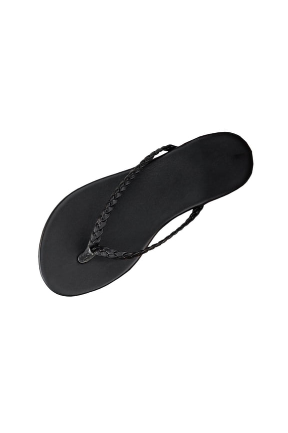 Black Ladies Comfortable Flat Slippers Round Toe Casual For Women Outdoor Indoor Summer 2026