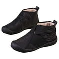 thumbnail image 1 of Black Ladies Comfortable Slip On Flats Round Toe Soft Sole Casual Plush Shoes For Women, 1 of 5