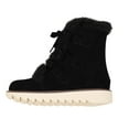 thumbnail image 1 of Black Ladies Cozy Boots With Round Toe And Plush Lining Ideal For Cold Weather Wear In Casual And Leisure Activities, 1 of 5