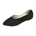 thumbnail image 1 of Black Ladies Everyday Pointed Flat Shallow Cut Pleated Suede Flat Work Shoes For Versatile Styles And Comfort, 1 of 8