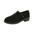 thumbnail image 1 of Black Ladies Everyday Shoes Featuring Round Toe Design And Zipper Decoration Low Heel Ideal For Casual Outfits, 1 of 9