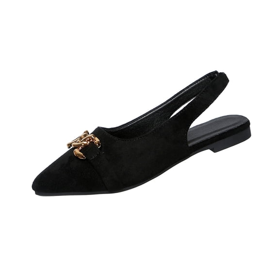 Black Ladies Everyday Shoes With A Sleek Pointed Toe And Soft Flexible Sole For Comfort