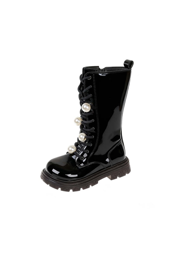 Black Ladies Fall And Winter Boots With Knot Detail And Durable Sole For All-Day Use