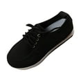 thumbnail image 1 of Black Ladies Flat Shoes With Lace-Up Design And Thick Sole For Elevation Comfortable Wear During Cold Months, 1 of 9