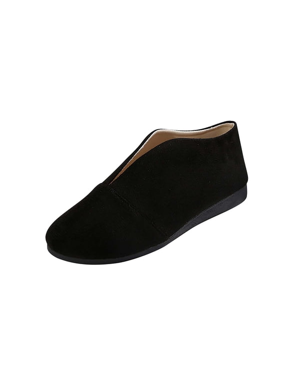 Black Ladies Flats Pointed Toe Low Cut D'Orsay Slip On Shoes Casual Loafers Comfortable Flat Footwear For Daily Office Walking And Everyday Wear Size 36