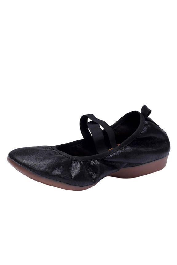 Black Ladies' Frosted Finish Dance Shoes With Mid Heel For Latin Practice And Training